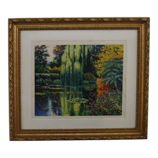 Mid 20th Century Le Petit Etang De Claude Monet Lithograph by Claude Cambour (254/350), Framed For Sale