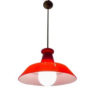 Red Murano Glass Pendant Lamp, 1950s For Sale