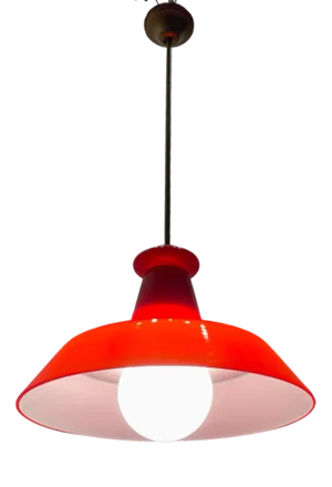 Red Murano Glass Pendant Lamp, 1950s