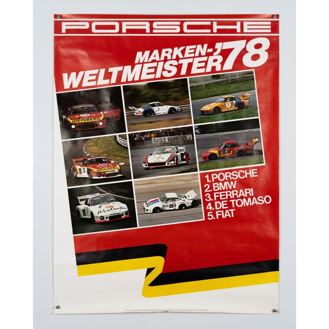 Porsche World Champions Poster by Advertising Agency Strenger, 1978 For Sale - Image 3 of 9