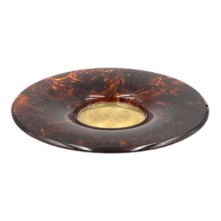 Hollywood Regency Brass Centerpiece, Guzzini Italy 1970s For Sale