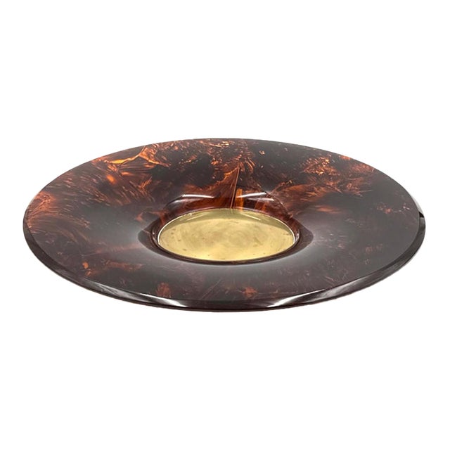 Hollywood Regency Brass Centerpiece, Guzzini Italy 1970s For Sale