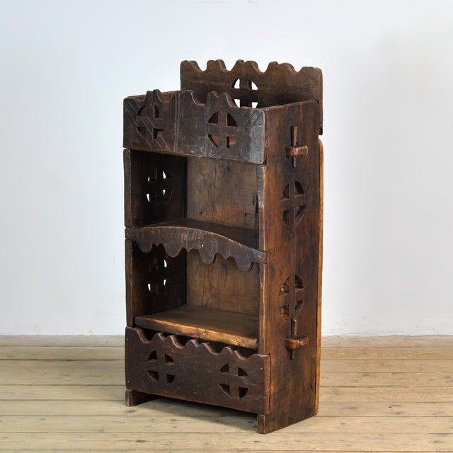 Vintage Folk Art Romanian Cabinet, 1950 For Sale - Image 3 of 12
