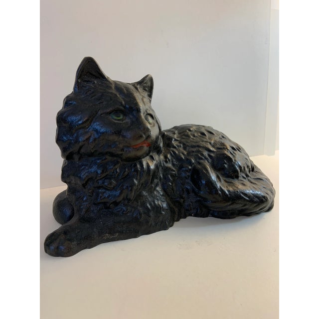 Hubley Manufacturing Company 1950 Cast Iron Fireplace Place Door Stop Cat For Sale - Image 4 of 11