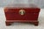 Mid 20th Century Red Leather Trunk on Wooden Stand For Sale - Image 12 of 16