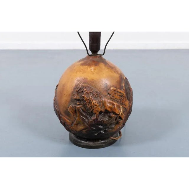 1960s Vintage Danish Ceramic Relief Table Lamp, 1960s For Sale - Image 5 of 7