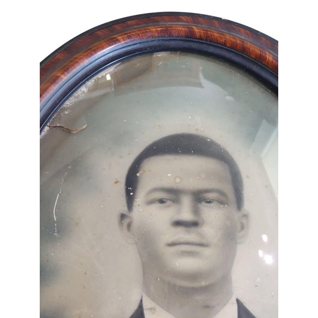 Estimated mid 1800s photogravure portrait of a gentleman in burled mahogany frame, also of the period. Both are in very...