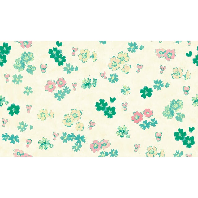 Art Deco Flower Field Wallpaper by Paule Marrot in Summer For Sale - Image 3 of 3