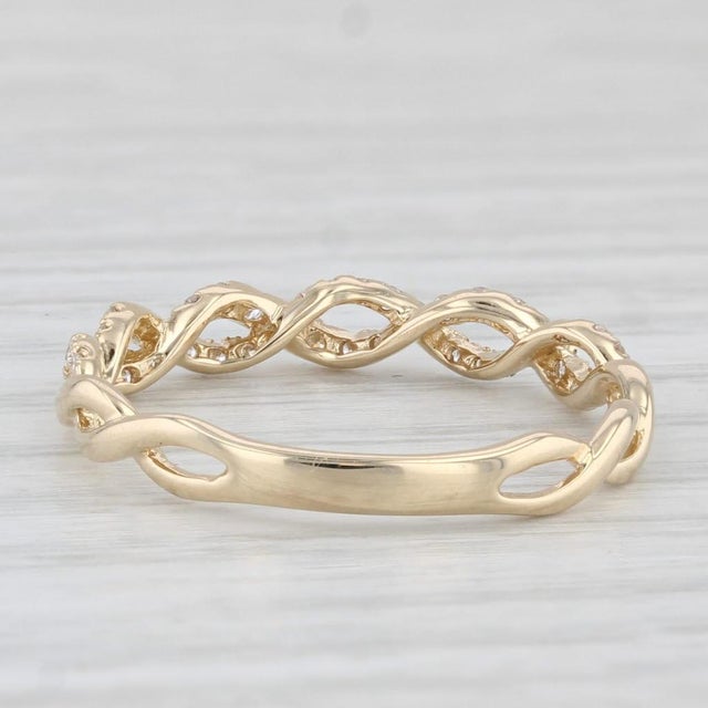 New 0.24ctw Diamond Stackable Ring 14k Yellow Gold Wedding Band Size 7.5 For Sale - Image 4 of 8