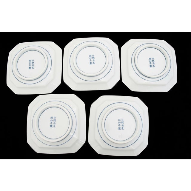 Japanese Gokunishiki Imari Arita Ware Kisen Kiln Octagonal Plate Set of 5 For Sale - Image 11 of 11