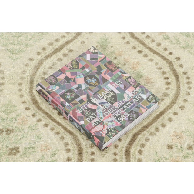 Textile Contemporary Block Print Floral Natural Silk Square Rug by Rug & Kilim, India For Sale - Image 7 of 8