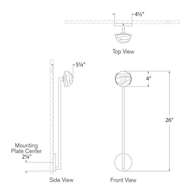 Visual Comfort Kelly Wearstler for Visual Comfort Signature Pedra 26" Single Sconce in Bronze with Alabaster For Sale - Image 4 of 4