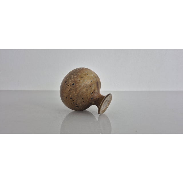 Beige Small Studio Ceramic Vase, Denmark, 1960s For Sale - Image 8 of 15