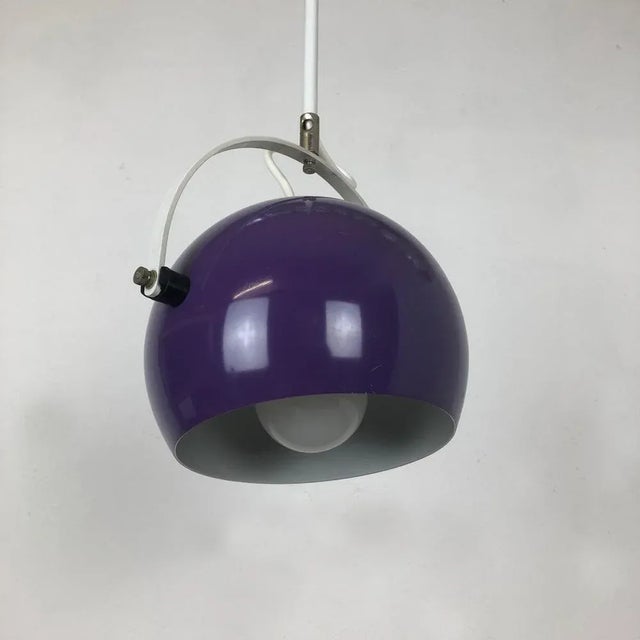 Purple Adjustable Pop Art Panton Style Hanging Light with Purple Spot, Germany, 1970s For Sale - Image 8 of 13