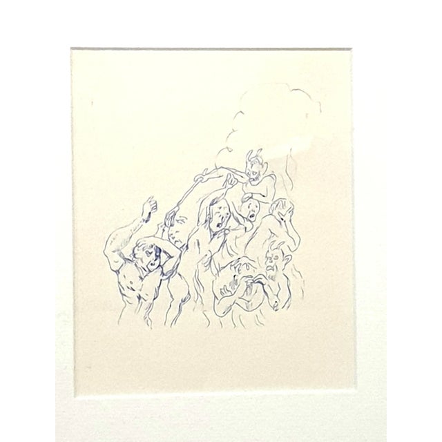 Tsuhugaru Foujita - Fear - Original Drawing 14 x 11.9 cm Ballpoint pen ink on paper Provenance: Succession Kimiyo Foujita...