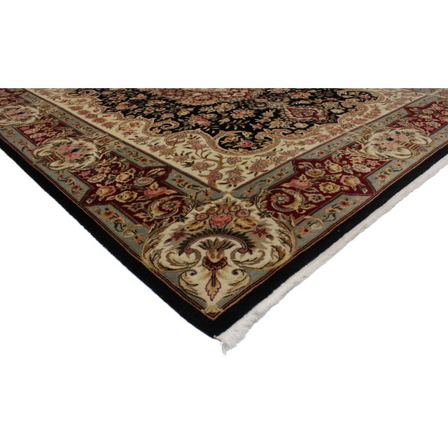 76698 Vintage Chinese Kerman Rug, 07'09 x 09'06. The Palace of Roses: A Chinese Kerman Masterpiece of Timeless Splendor...