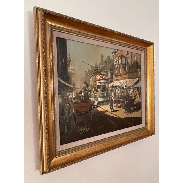 Beige Robert D Beattie, Oil Painting of Kingstown Dublin in 1910 by Modern Impressionist Irish Artist, 1950 Circa For Sale - Image 8 of 13