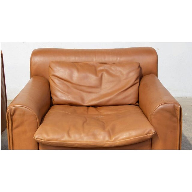 Animal Skin Heli Armchairs in Cognac Leather by Otto Zapf for Knoll Edition, 1980s, Set of 2 For Sale - Image 7 of 10