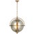 Chapman & Myers for Visual Comfort Signature Bayridge XL Pendant in Gilded Iron with Antique Mercury Glass For Sale