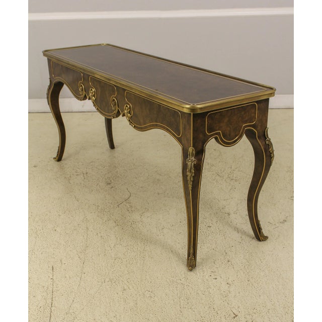 French Mastercraft French Louis XV Walnut Sofa Table For Sale - Image 3 of 13