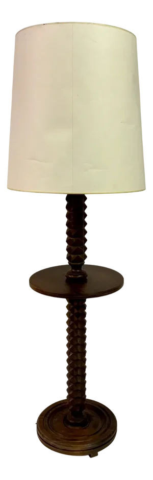 French Carved Floor Lamp in the style of Charles Dudouyt, 1940s