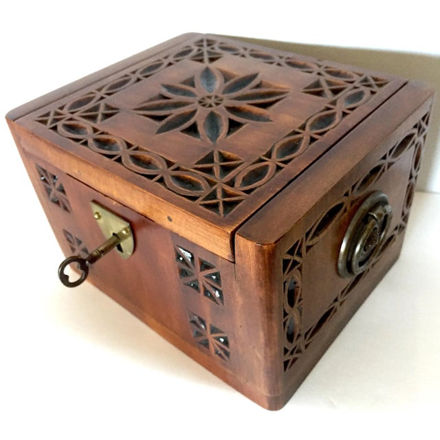 Mid 20th Century Vintage American Folk Art Handcrafted Wood Box by Sue Corbett For Sale - Image 9 of 9