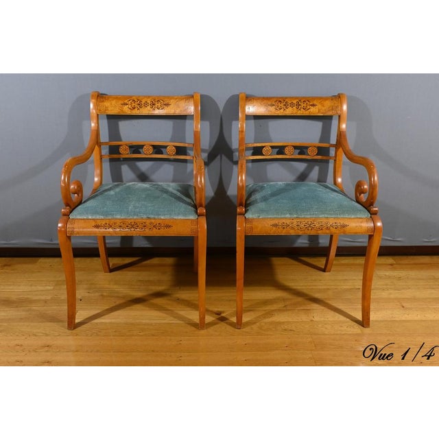 Set of Speckled Maple Armchairs, 1950s For Sale - Image 4 of 18