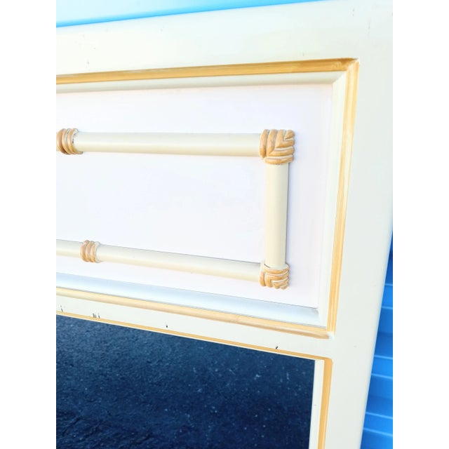 Thomasville Vintage Faux Bamboo Thomasville Style Rectangular Wall Mirror For Sale - Image 4 of 7