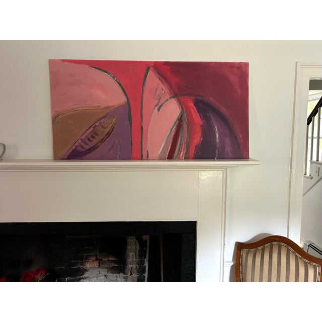 2020s Abstract Composition in Red Called “Range Ryder” Acrylic on Wood by Erik Sulander For Sale - Image 5 of 6