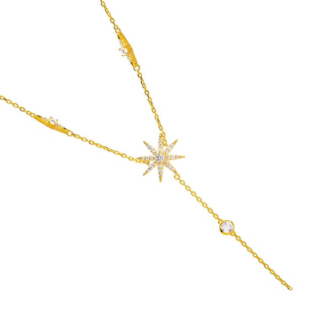 Metal Stellar Radiance Gold & Diamond Necklace For Sale - Image 7 of 8