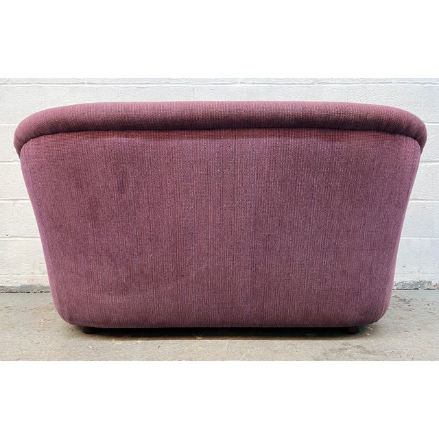 Vintage Upholstered Mid-Century Modern Sculptural Loveseat For Sale - Image 10 of 15