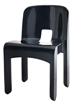 Black Universal Chairs by Joe Colombo for Kartell, Italy, 1967, Set of 4