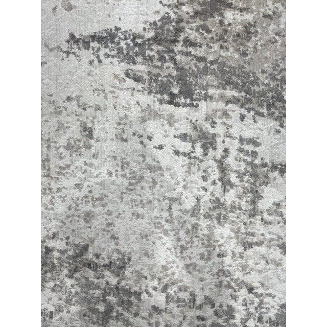 7x9 Ivory Hand-Knotted Wool Abstracted Cloudscapeist Design Carpet Rug For Sale - Image 4 of 5