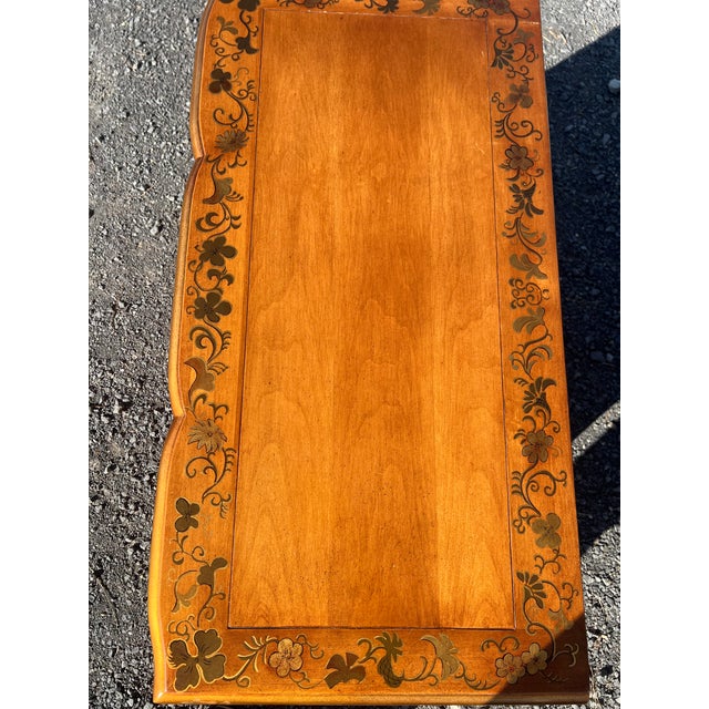 Late 20th Century Vintage Hand-Painted Chinoiserie Serpentine Three-Drawer Chest For Sale - Image 5 of 17
