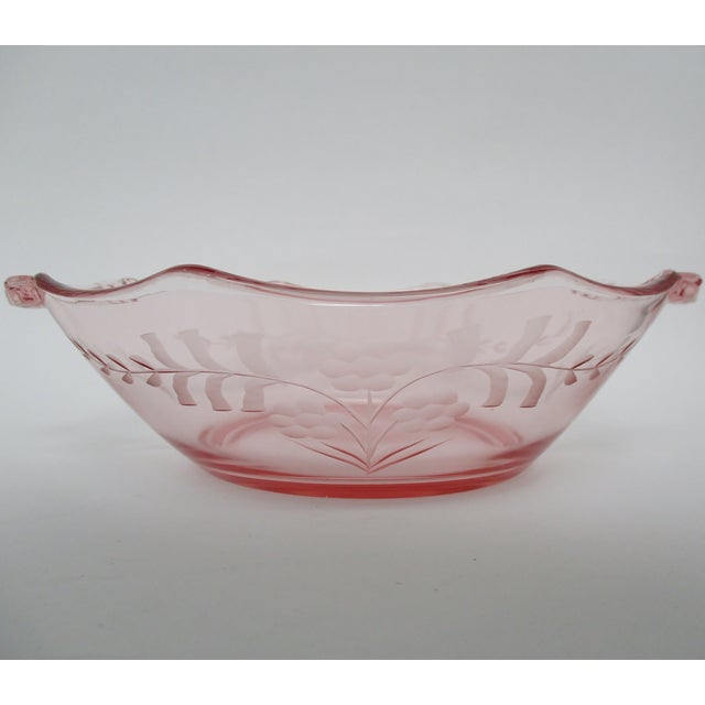 Pink Glass Serving Bowl Chairish