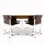 Mid-Century Modern Circular Dining Table and Leather Chairs attributed to Richard Young for Merrow Associates, 1960s, Set of 5 For Sale - Image 3 of 11