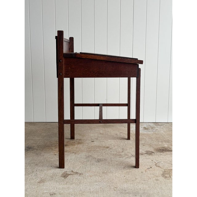 Antique 19th Century Oak Schoolhouse Writing Desk For Sale - Image 17 of 18