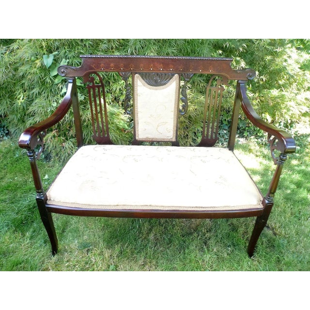 Neoclassical Entryway Hall Bench French Antique For Sale - Image 3 of 7