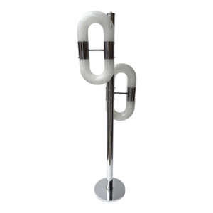 Metal Chain Floor Lamp Murano Glass by Aldo Nason for Mazzega, Italy, 1970s