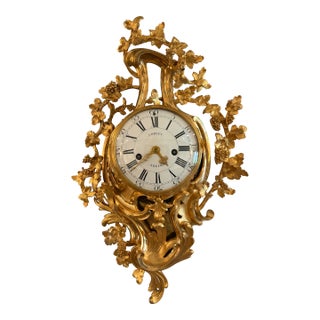 Antique French Loui XVI Period Cartel Wall Clock For Sale