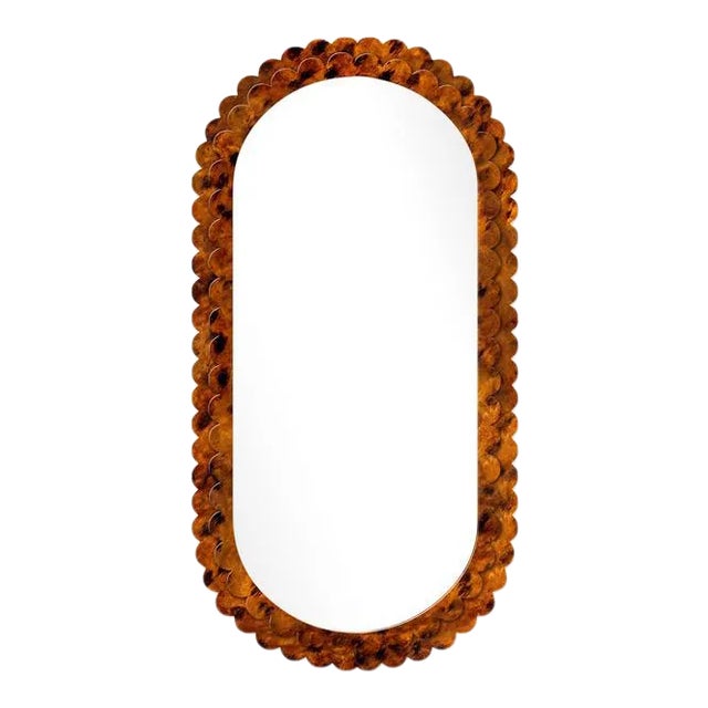 Fleur Home x Chairish Dauphine Mirror in Tortoise Print Finish, 42x84 For Sale