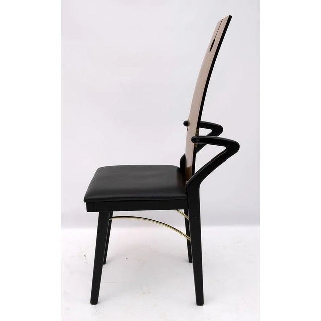 Black Postmodern Dining Chairs by Pierre Cardin, Italy, 1980s, Set of 4 For Sale - Image 8 of 15