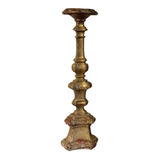 Antique 18th Century French or Italian Continental Baroque Rococo Altar Candlestick For Sale