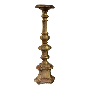 Antique 18th Century French or Italian Continental Baroque Rococo Altar Candlestick