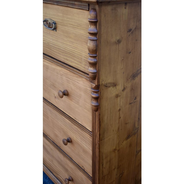 Pine Chest of Five Drawers For Sale - Image 9 of 12