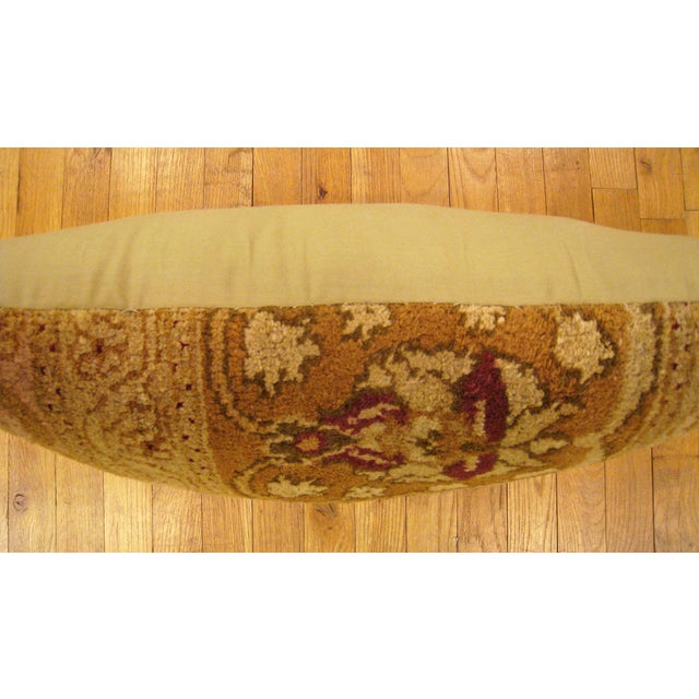 Decorative Antique Indian Agra Rug Pillows with Floral Elements - A Pair For Sale In New York - Image 6 of 10