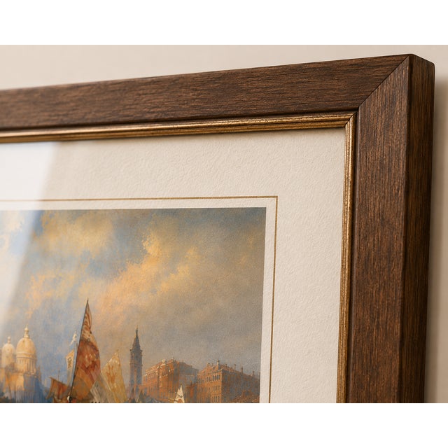 White Thomas Moran 1894 Venice Fine Art Mounted Gallery Board Print - The Lagoon For Sale - Image 8 of 16