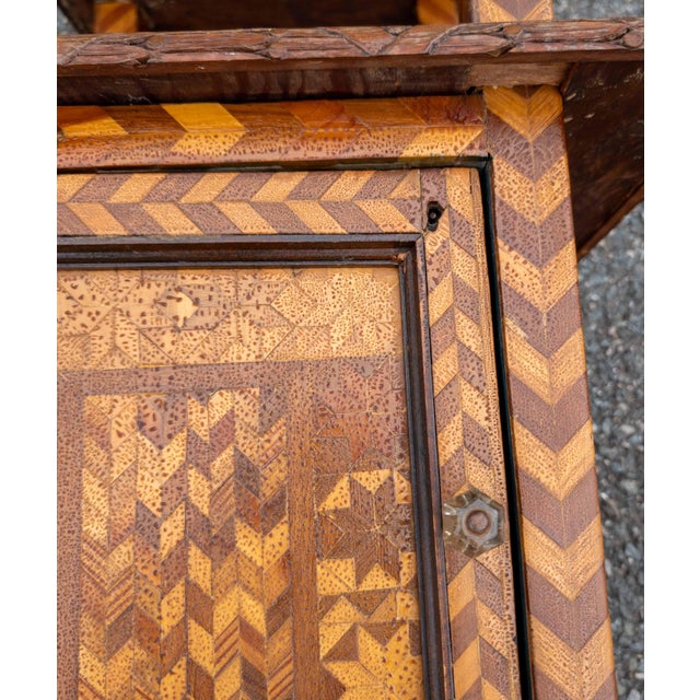 19th or 20th Century American Folk Art Marquetry Etagere Table Stand For Sale - Image 12 of 16