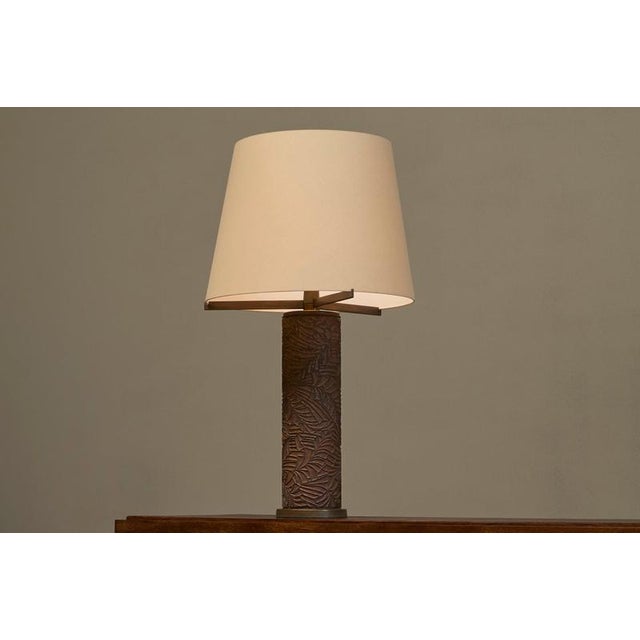 1970s Table Lamp in Bronze by Antoine Callebaut for Jules Wabbes, Belgium, 1970s For Sale - Image 5 of 15