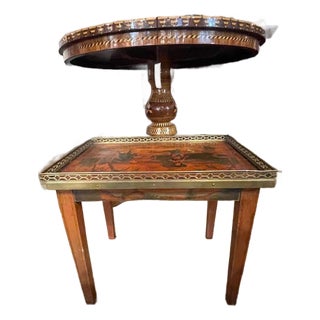 Antique French Red Chinoiserie Side Table For Sale